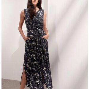 Banana Republic Navy Floral Maxi Dress